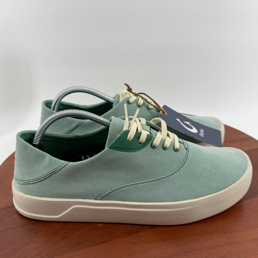 OluKai Tradewind Sneaker Bamboo Green Canvas Drop-In Heel 10533-8Z8Z Men 10